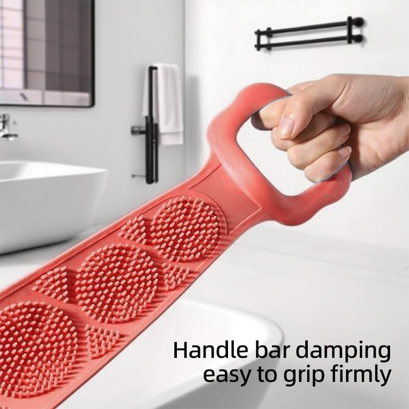 Silicone Back Scrub, Silicone Body Scrub, Extra Long Body Brush, Back Brush, Exfoliating Back Scrub, Suitable for Showers for Both Men and Women