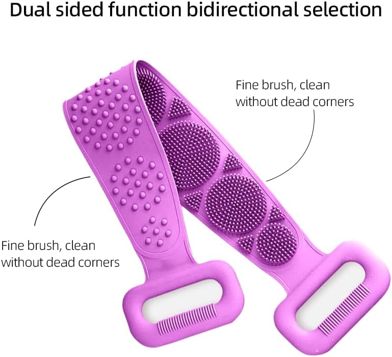 Silicone Back Scrub, Silicone Body Scrub, Extra Long Body Brush, Back Brush, Exfoliating Back Scrub, Suitable for Showers for Both Men and Women