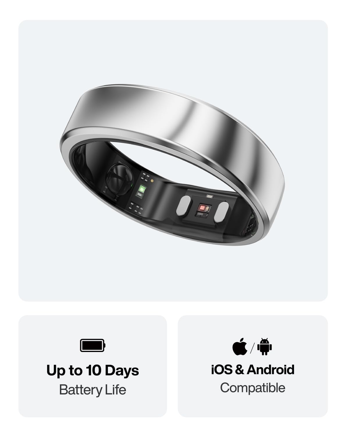 RingConn Gen 2 Air Smart Ring, Anello Intelligente AI Ultra Sottile, 10 Giorni di Batteria, Tracker Fitness/Stress/Frequenza Cardiaca per Donne e Uomini, iOS/Android Compatibile (Dune Oro, 10)