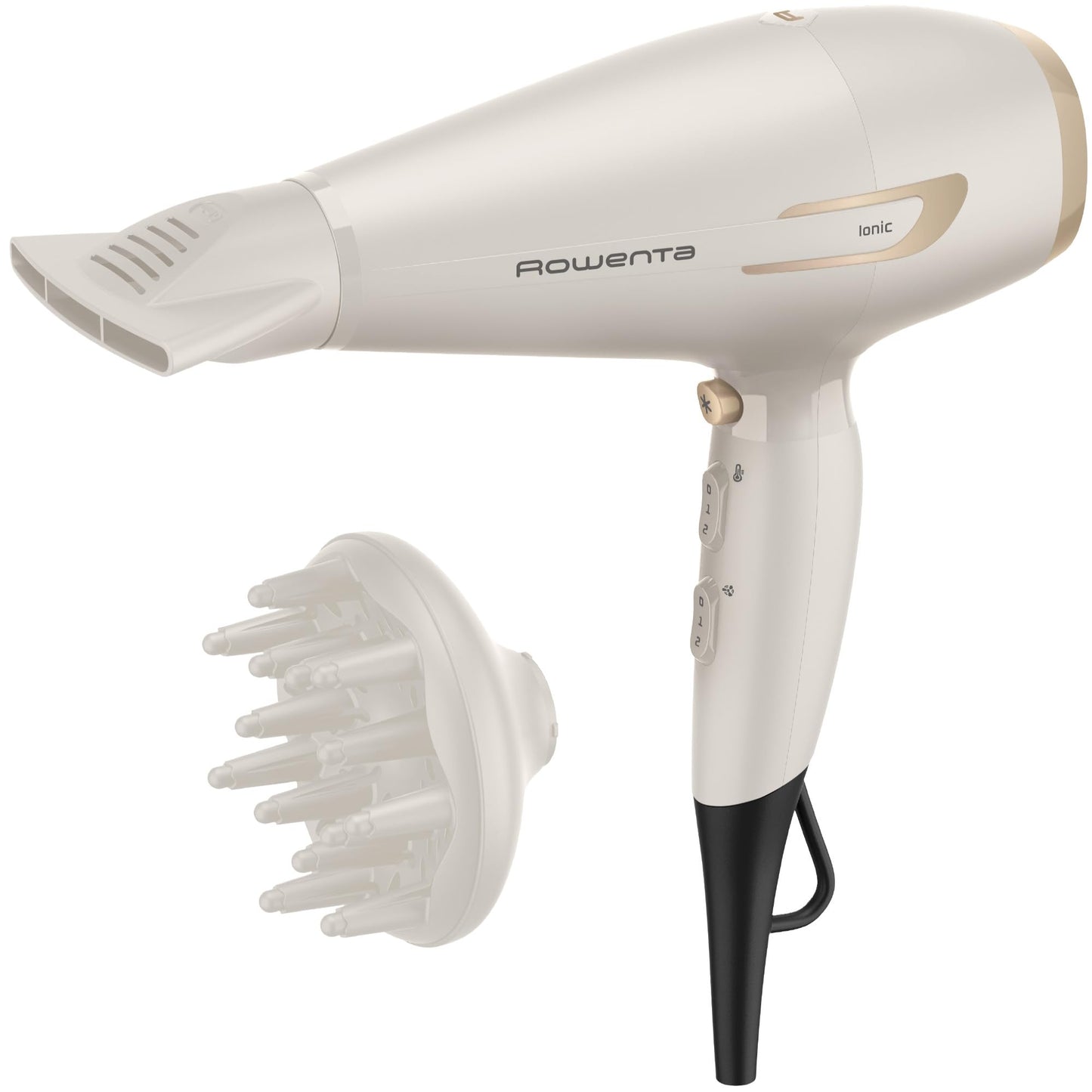 Rowenta Pro Power+, Asciugacapelli con Motore AC Robusto e Professionale di Lunga Durata, Concentratore 6mm, Diffusore di Volume per Ampia Varietà di Pieghe, Tecnologia Ionica, CV7243