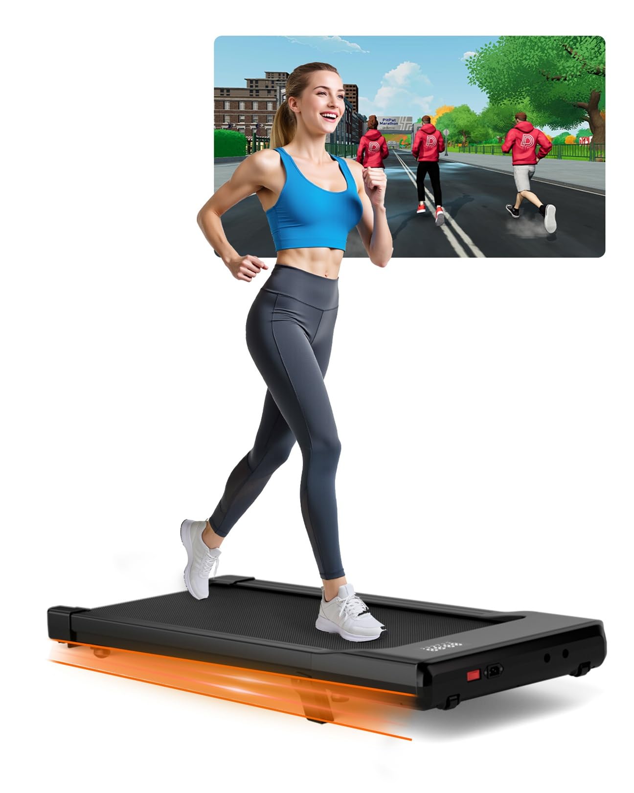 Copant Raceable Treadmill with Tilt, Electric Walking Pad Multi-Runner Courses, Max 136 kg 159 kg, Treadmill Under Desk with APP Control, Suitable for High-Tech Equipment