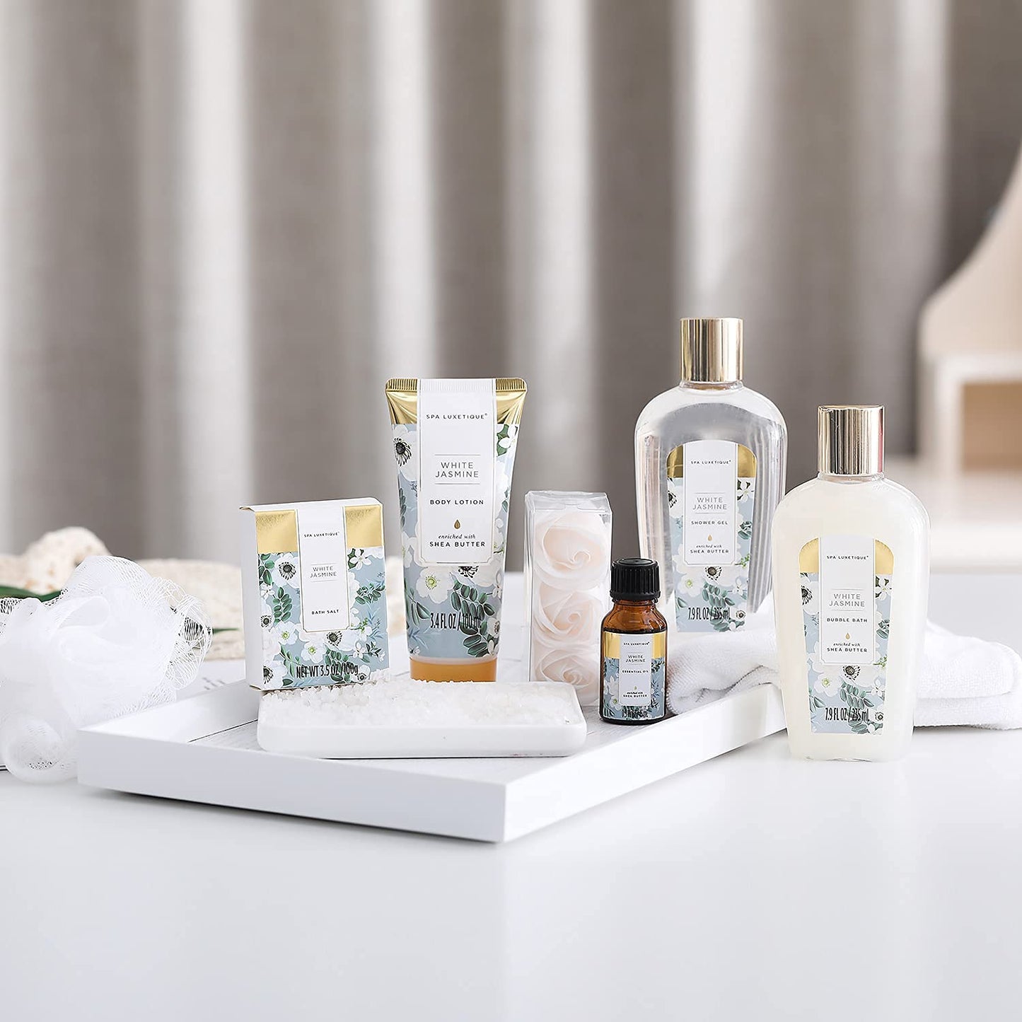 SPA LUXETIQUE 8 pezzi, Set di bellezza regalo da donna per il bagno, per compleanno, profumo di vaniglia, con decorazione per vasca , per il benessere