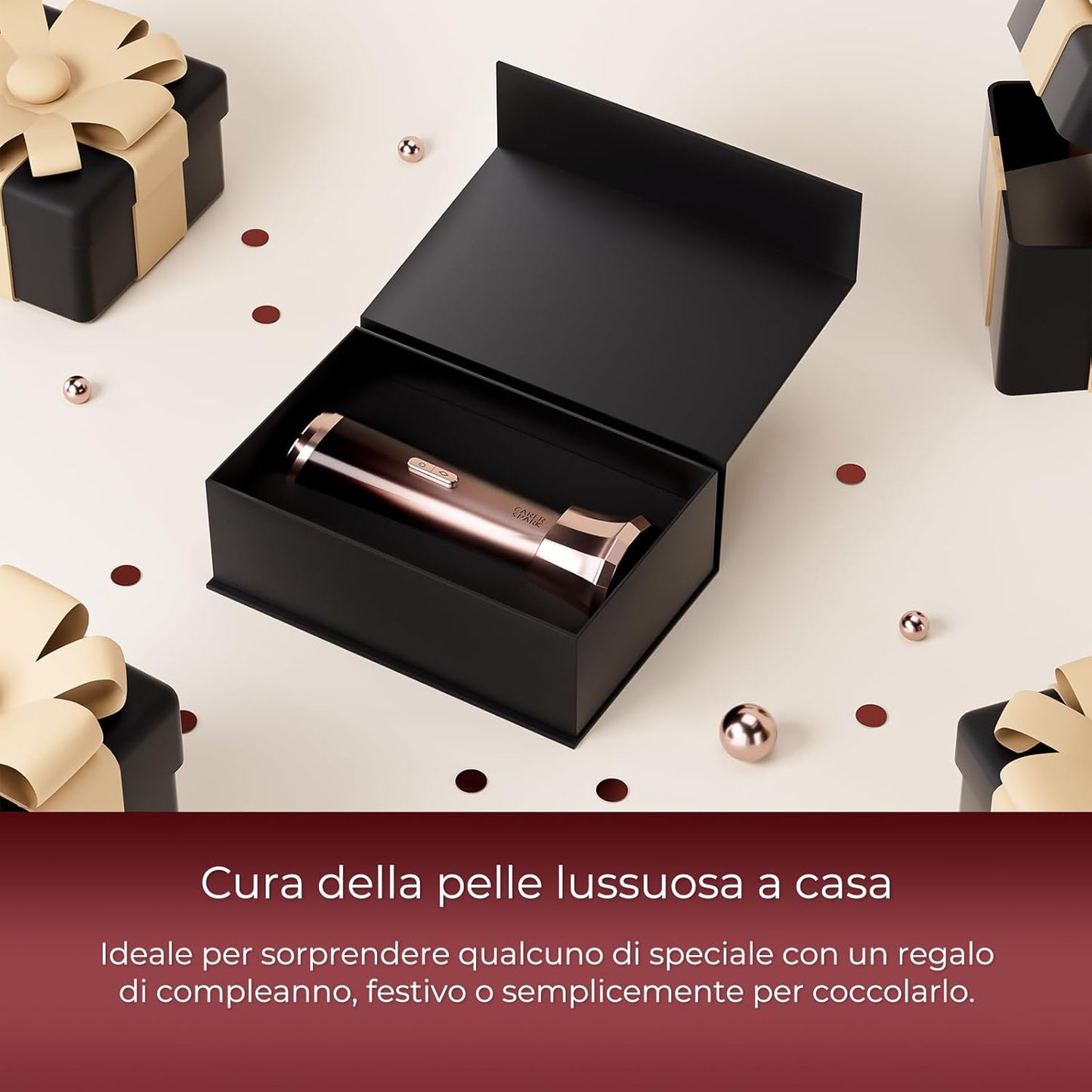 CARER SPARK Dispositivo Radiofrequenza Viso 3MHz, Massaggiatore Facciale Anti-Età con Ultrasuoni EMS Fototerapia Riduzione Rughe e Linee Sottili Cura del Viso Elettrica Multifunzionale