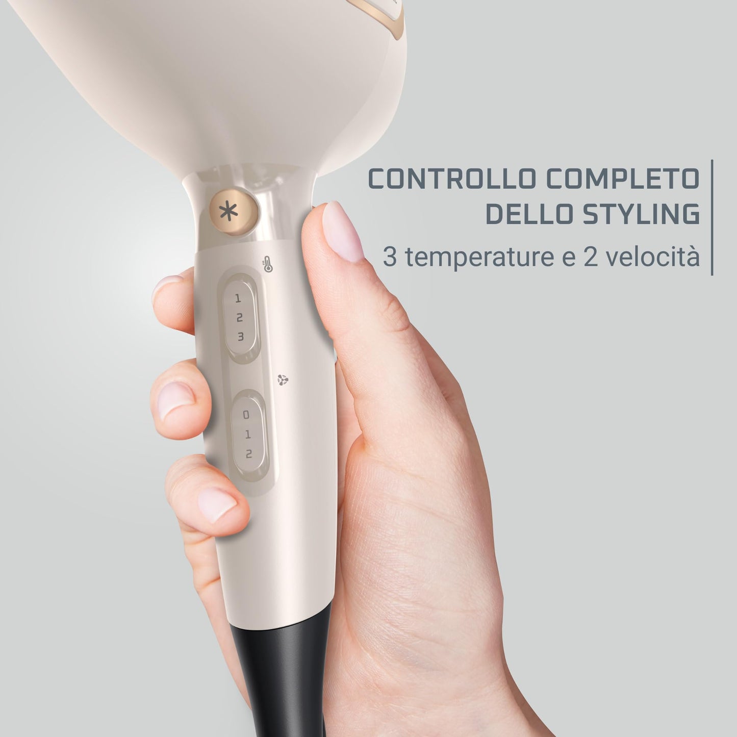 Rowenta Pro Power+, Asciugacapelli con Motore AC Robusto e Professionale di Lunga Durata, Concentratore 6mm, Diffusore di Volume per Ampia Varietà di Pieghe, Tecnologia Ionica, CV7243