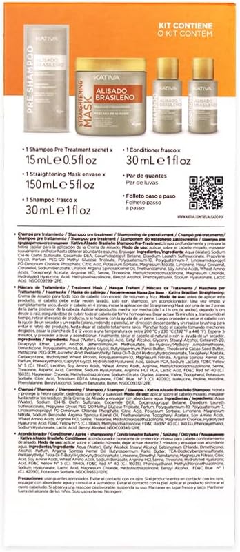 Kativa Confezione 2 liscianti brasiliani – Nuova formula con acido ialuronico – Trattamento lisciante professionale a casa – Fino a 12 settimane di durata – Raddrizzamento Keratina – Formula vegana –