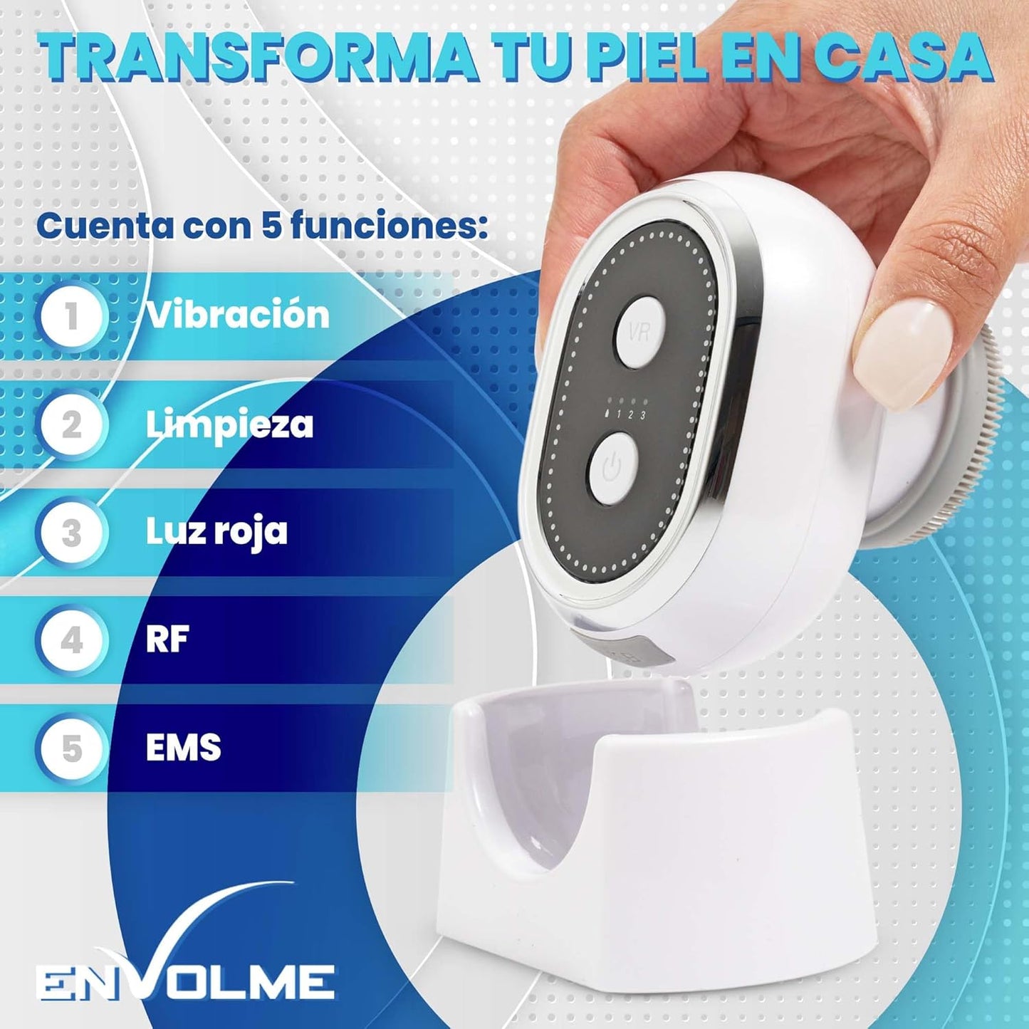 Skin Radiofrequenza Viso - Massaggiatore per Viso - Massaggiatore Viso Lifting - Collagene viso - Ultrasuoni Viso - Beauty Tool - Luce Rossa -