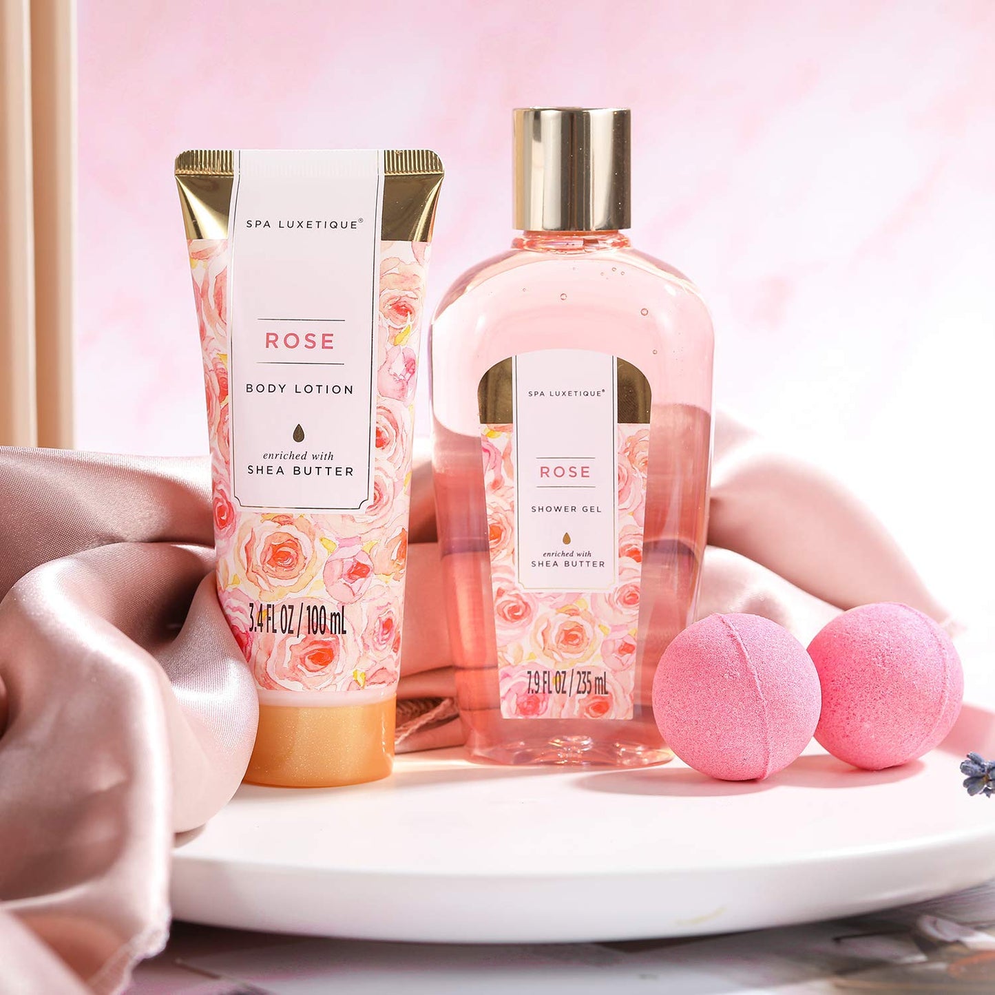 SPA LUXETIQUE 8 pezzi, Set di bellezza regalo da donna per il bagno, per compleanno, profumo di vaniglia, con decorazione per vasca , per il benessere