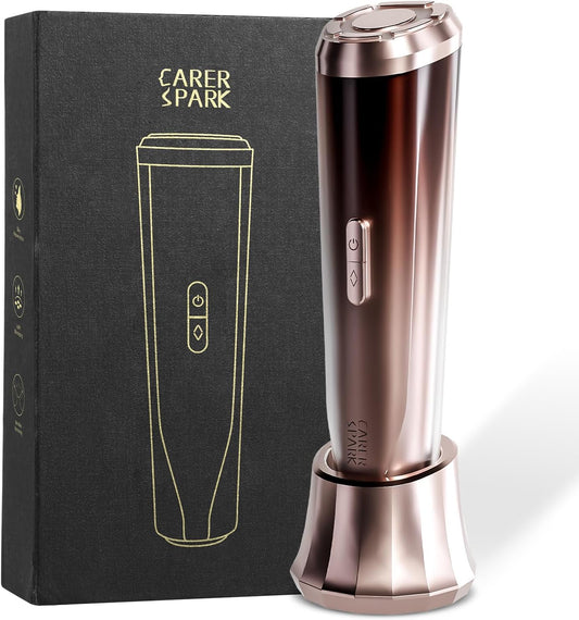 CARER SPARK Dispositivo Radiofrequenza Viso 3MHz, Massaggiatore Facciale Anti-Età con Ultrasuoni EMS Fototerapia Riduzione Rughe e Linee Sottili Cura del Viso Elettrica Multifunzionale