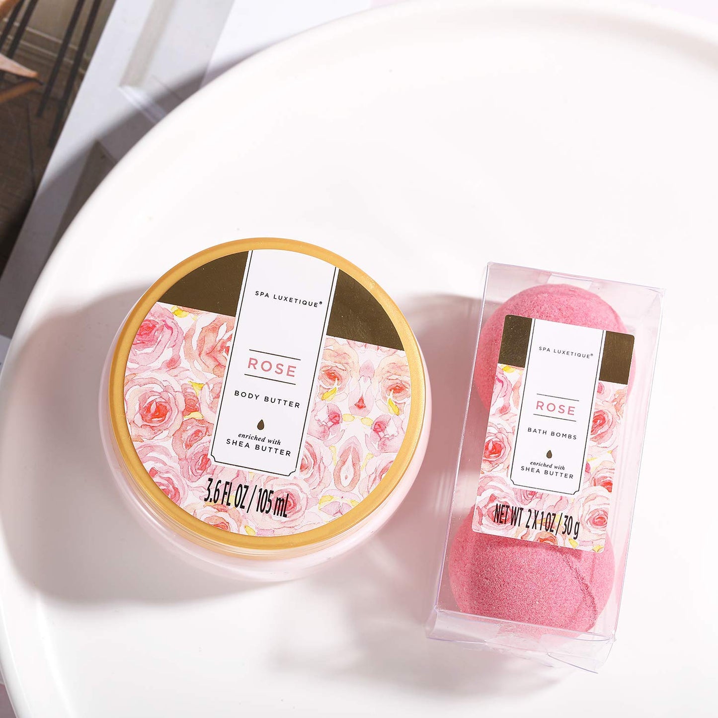 SPA LUXETIQUE 8 pezzi, Set di bellezza regalo da donna per il bagno, per compleanno, profumo di vaniglia, con decorazione per vasca , per il benessere