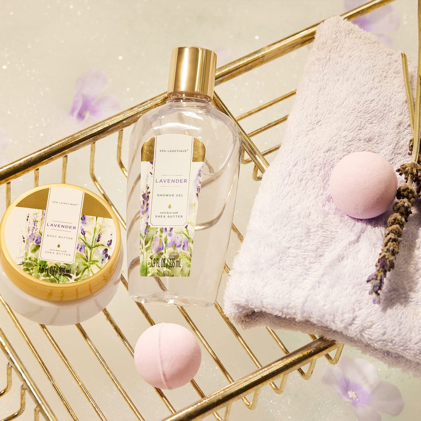 SPA LUXETIQUE 8 pezzi, Set di bellezza regalo da donna per il bagno, per compleanno, profumo di vaniglia, con decorazione per vasca , per il benessere