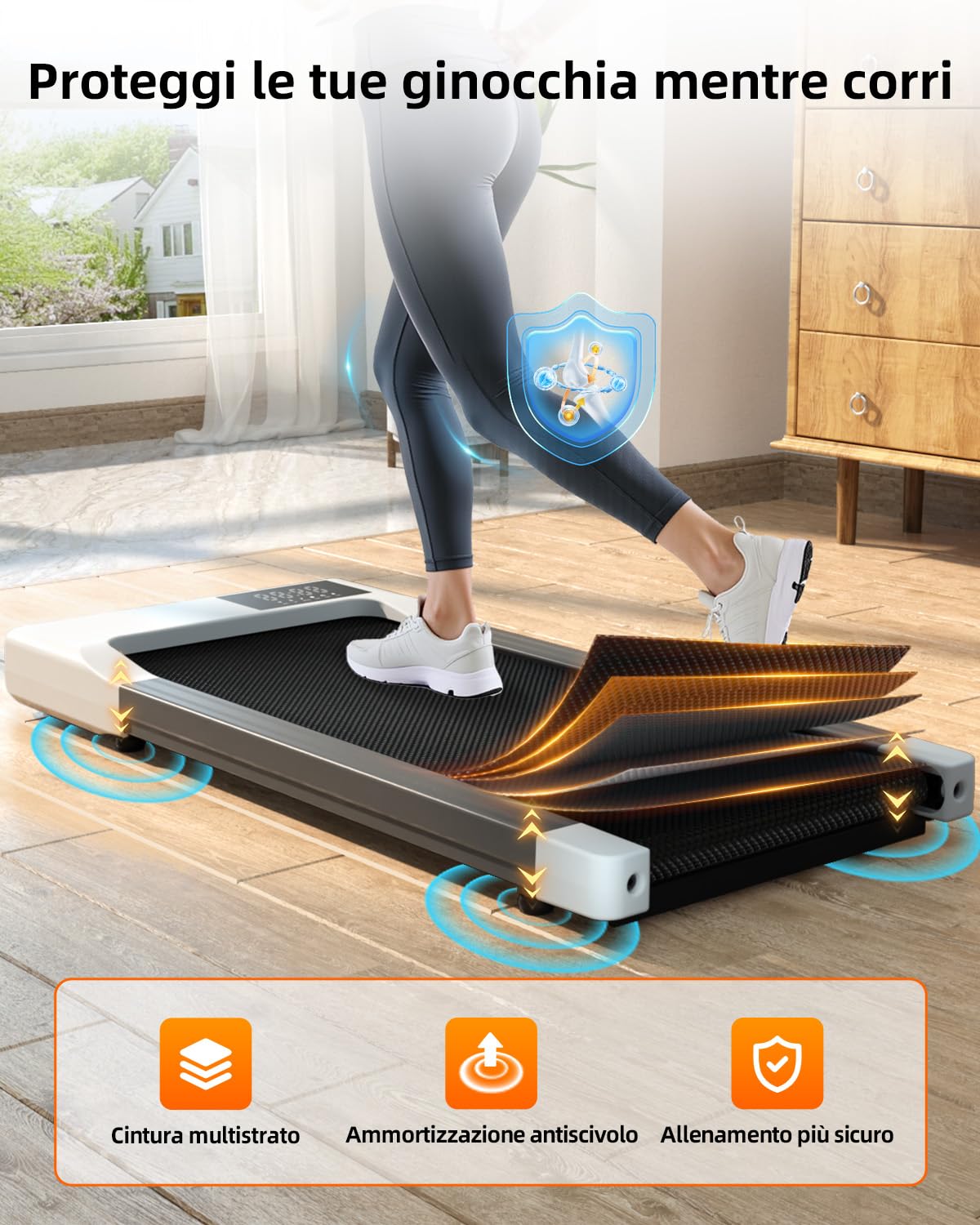 Copant Raceable Treadmill with Tilt, Electric Walking Pad Multi-Runner Courses, Max 136 kg 159 kg, Treadmill Under Desk with APP Control, Suitable for High-Tech Equipment