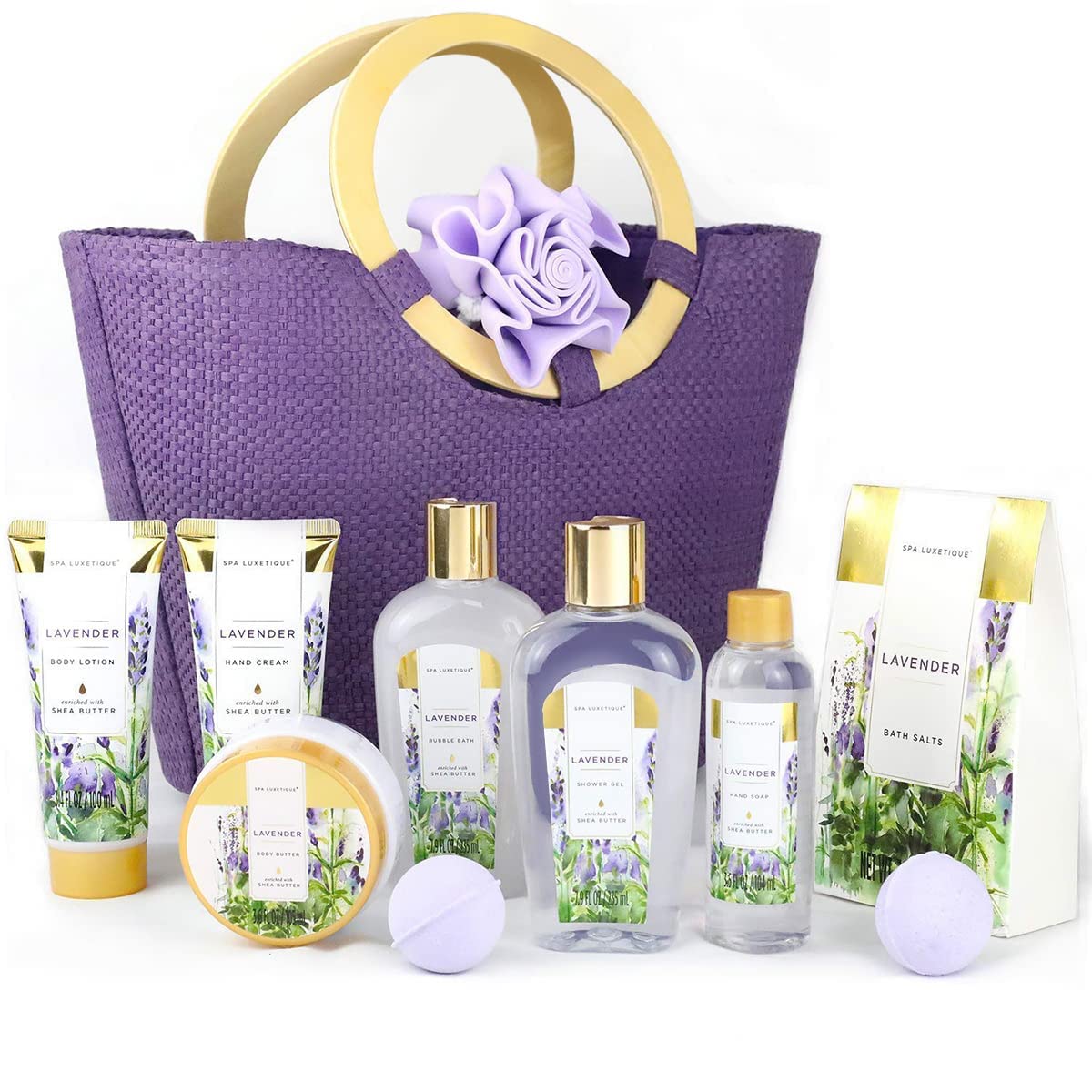 Spa Luxetique Set regalo spa, regali per le donne, set regalo per il bagno di rose da 10 pezzi, set da bagno per le donne, regali di compleanno per la mamma, regali di Natale Regalo Festa della Mamma