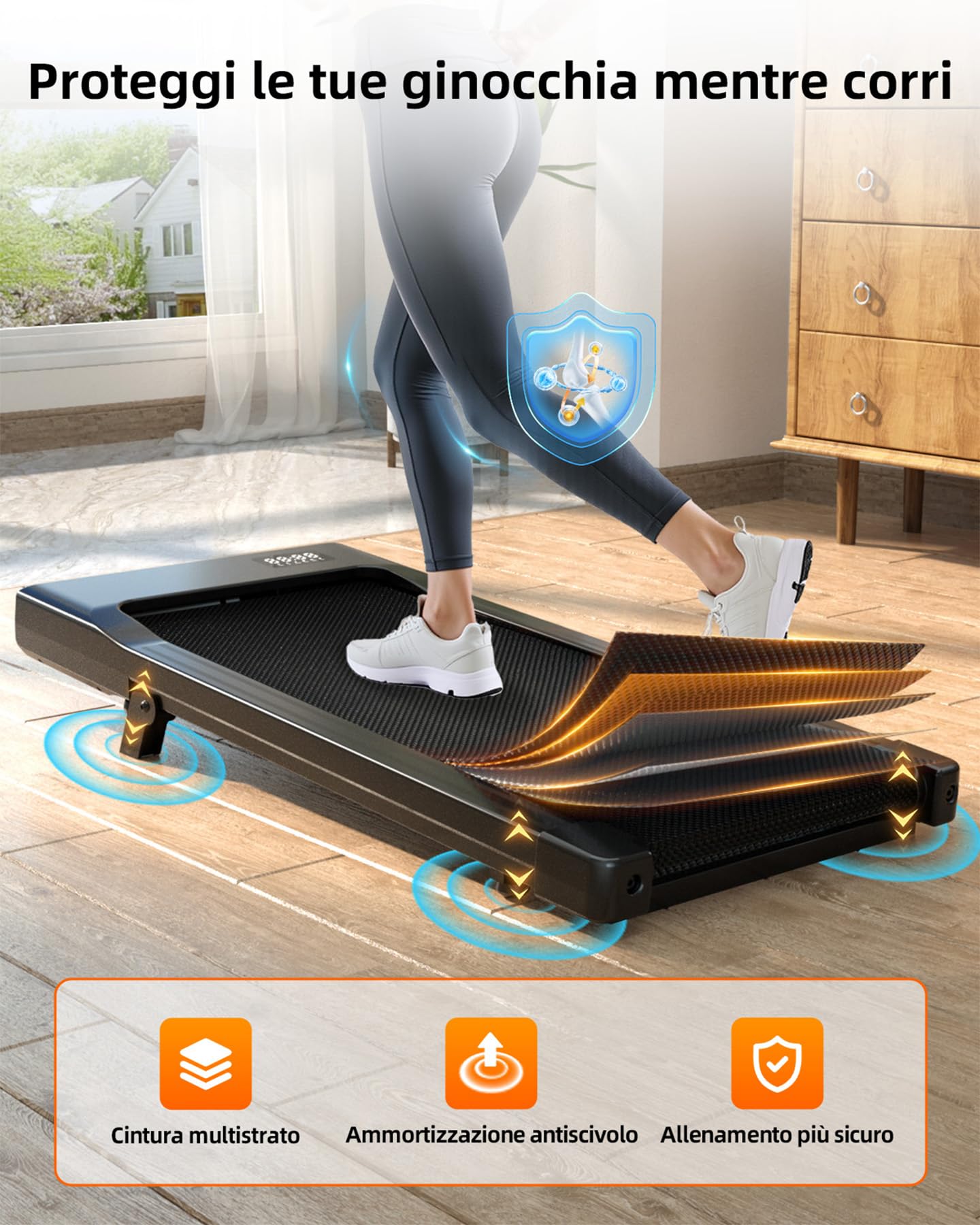 Copant Raceable Treadmill with Tilt, Electric Walking Pad Multi-Runner Courses, Max 136 kg 159 kg, Treadmill Under Desk with APP Control, Suitable for High-Tech Equipment