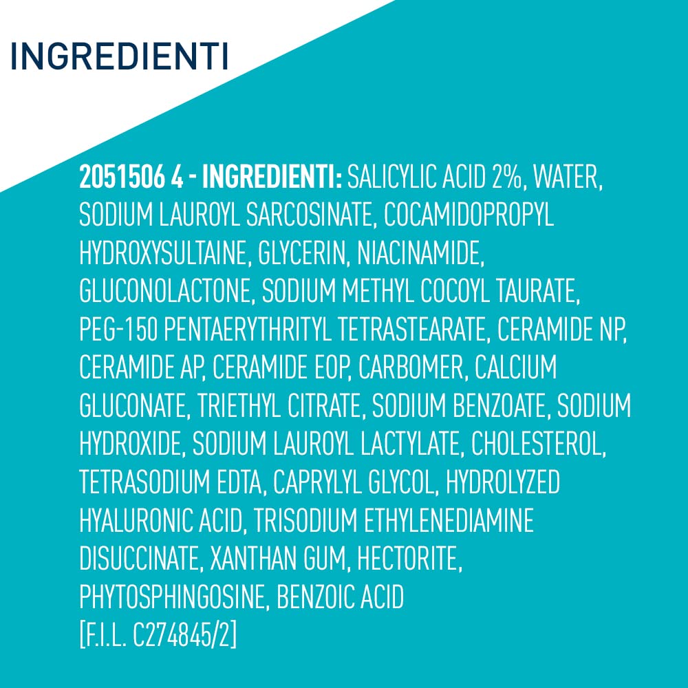 CeraVe Detergente Controllo Imperfezioni, Per Pelle Grassa con Tendenza Acneica, Azione Purificante, Imperfezioni Ridotte, Con Acido Salicilico e Argilla Purificante, 236 ml