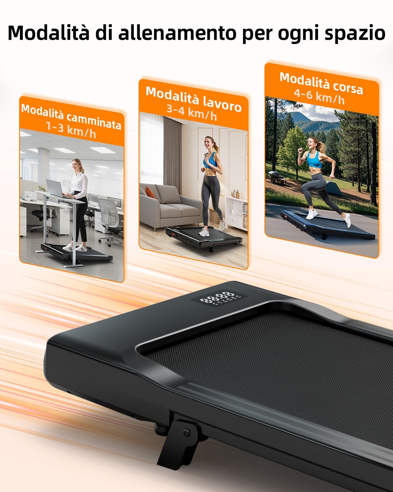 Copant Raceable Treadmill with Tilt, Electric Walking Pad Multi-Runner Courses, Max 136 kg 159 kg, Treadmill Under Desk with APP Control, Suitable for High-Tech Equipment