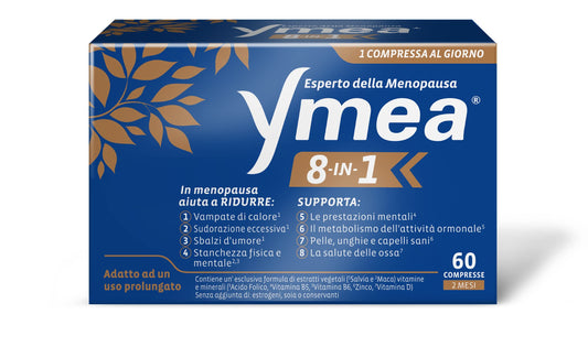 Ymea 8 in 1 Expert Menopause Dietary Supplement, Ideal Against the 8 Most Common Menopausal Disorders, Supports Metabolism and Bone Health, 30 Tablets