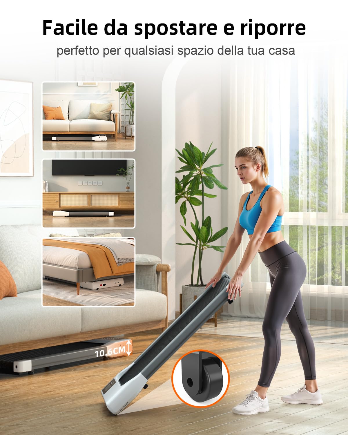 Copant Raceable Treadmill with Tilt, Electric Walking Pad Multi-Runner Courses, Max 136 kg 159 kg, Treadmill Under Desk with APP Control, Suitable for High-Tech Equipment