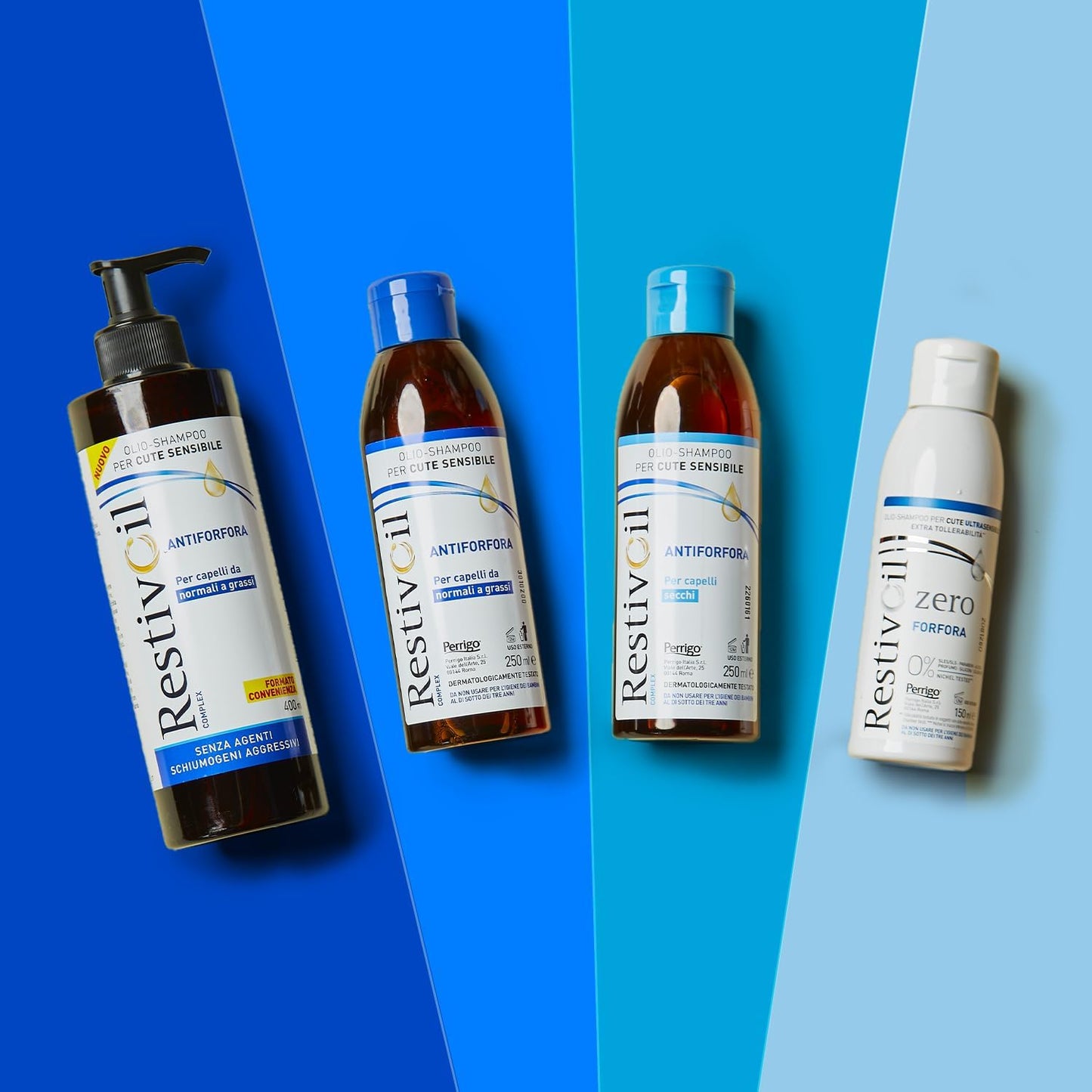 RestivOil Complex Olio Shampoo Delicato Antiforfora per Capelli da Normali a Grassi con Azione Antiseborroica e Anti Prurito, Shampoo Senza Schiuma, 250 ml