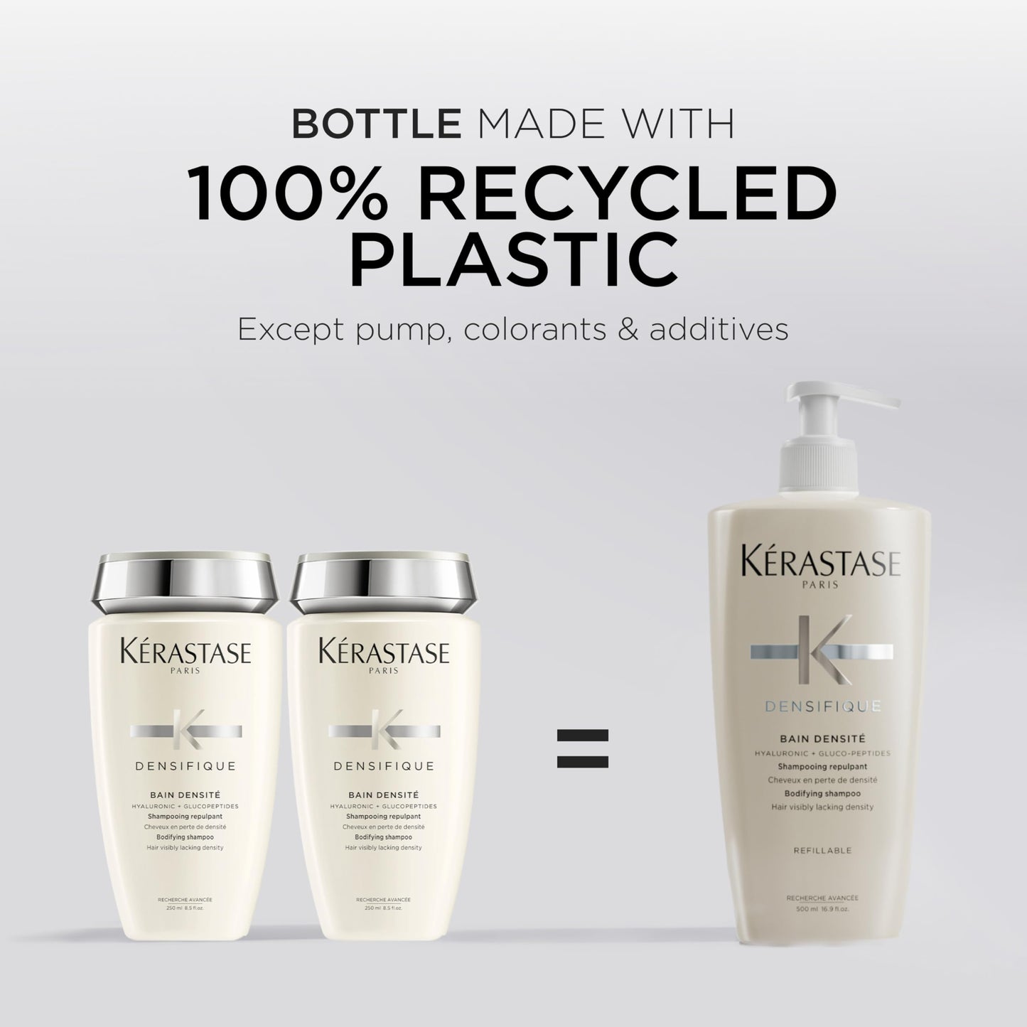 Kérastase, Densifique, Shampoo Professionale Fortificante per Capelli Privi di Densità, Capelli Corposi e Forti, Con Acido Ialuronico, Gluco Peptide e Ceramidi, Bain Densité