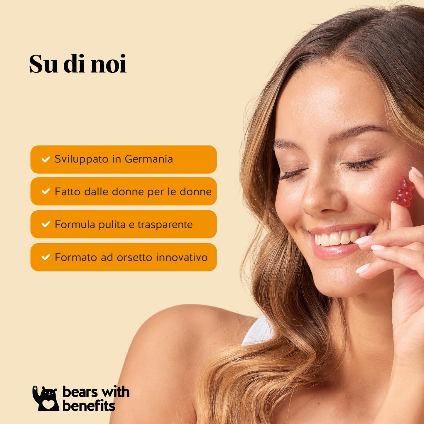 One Bear A Day Vitamin Immun - With Vitamin D, E, C, Vitamin B6, B12, Niacin, Biotin, Propolis Extract - 30 Pieces (1 Month) - Vegetarian, Sugar Free - Bears with Benefits