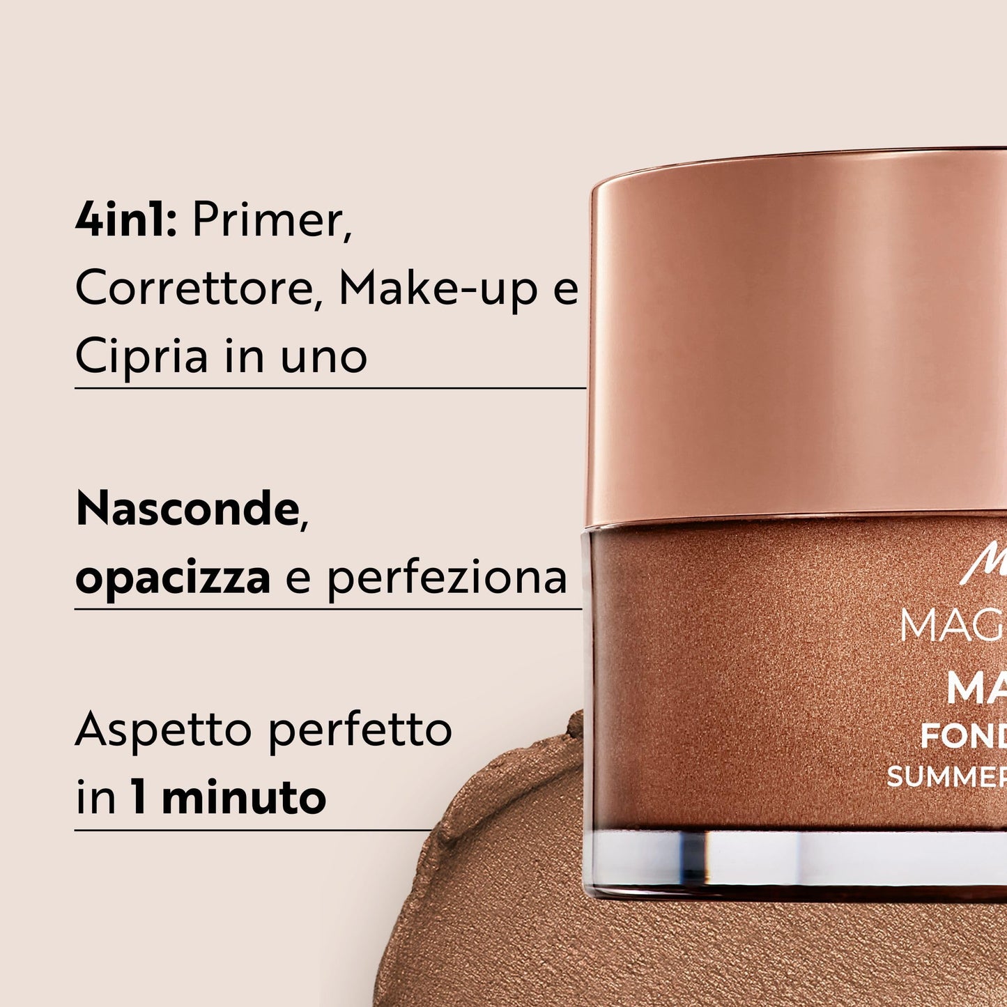 M. Asam Magic Finish Make Up Mousse (30ml) 4-in-1 Primer, Foundation, Powder & Concealer, Natural Lightweight Foundation for All Skin Types, Vegan Make Up
