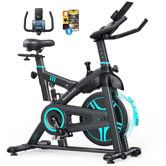 2025 Toputure Cyclette da Casa con App, Cyclette per Casa con Resistenza Magnetica 0-100%, Volano da 15kg, Sistema di Ammortizzazione, Schermo LCD, Supporto fino a 160kg