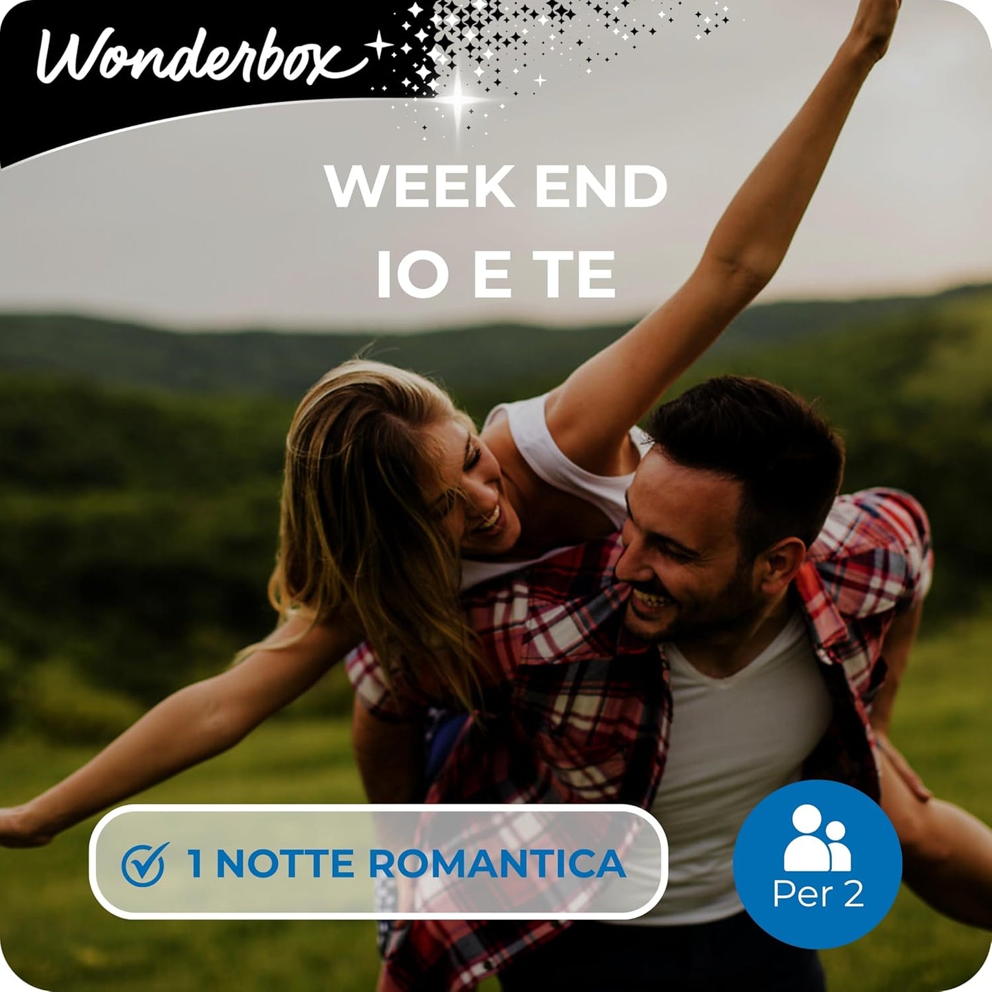 WONDERBOX - Cofanetto Regalo - Week End io e Te - 1250 Soggiorni per 2 Persone - 1 Notte o 1 Notte + Colazione - Hotel a 4 o 3 stelle - Tenute, Agriturismi