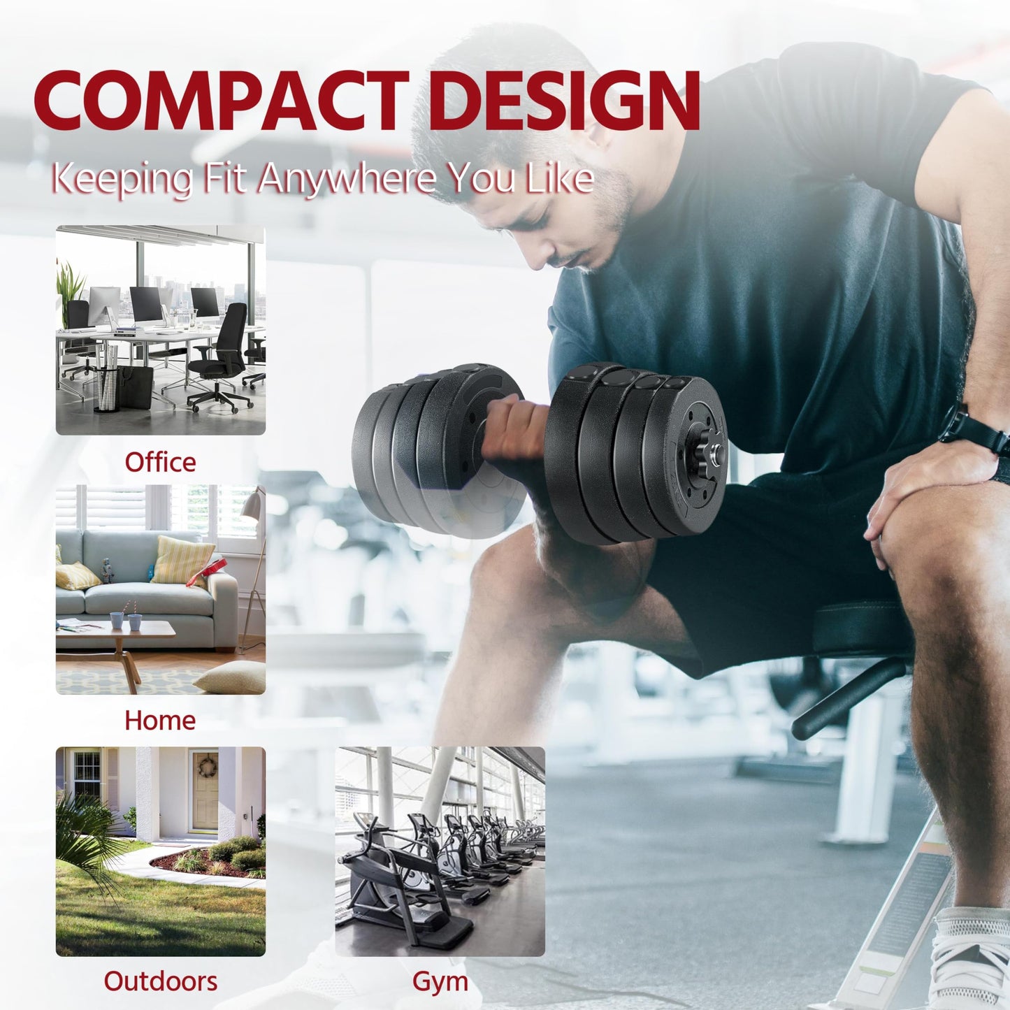 Yaheetech set di manubri regolabili