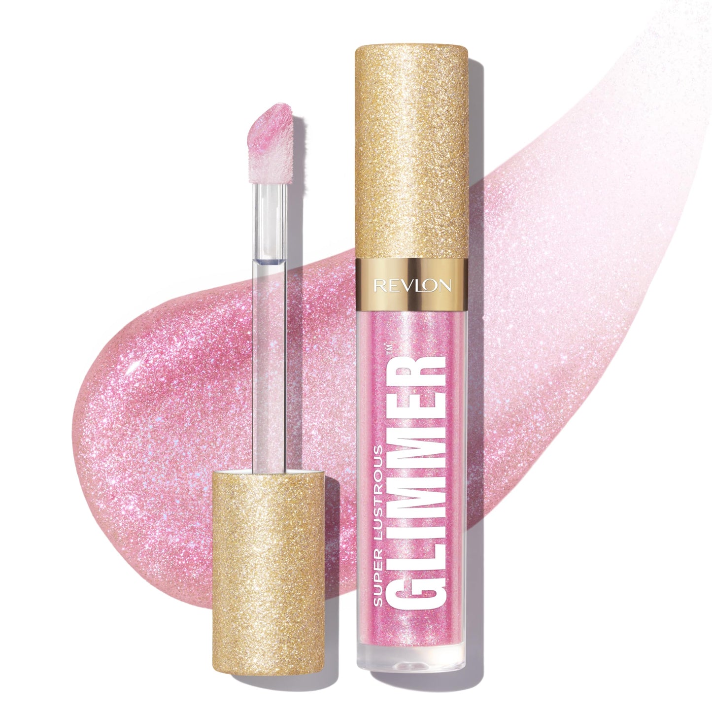 Revlon Super Lustrous Glimmer Gloss, Glitterato Idratante e Rimpolpante, Finish Ultra Lucido e Brillante, Formula a Base di Piante, 003 Lavender Lust, 3.8ml