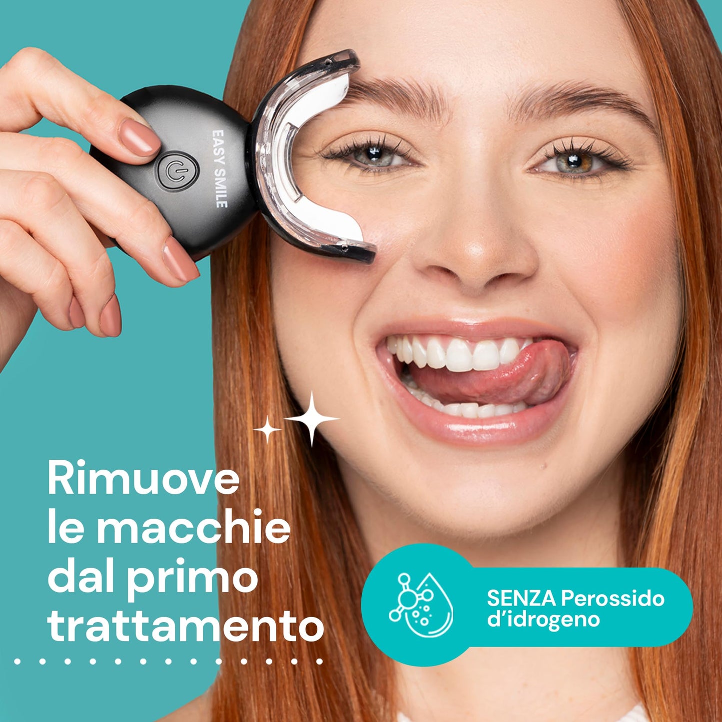 ESMILE - Kit Sbiancante Denti Professionale con Lampada LED - Elimina le Macchie in 16 Minuti - Sicuro per lo Smalto Dentale