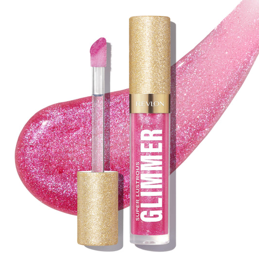 Revlon Super Lustrous Glimmer Gloss, Glitterato Idratante e Rimpolpante, Finish Ultra Lucido e Brillante, Formula a Base di Piante, 003 Lavender Lust, 3.8ml