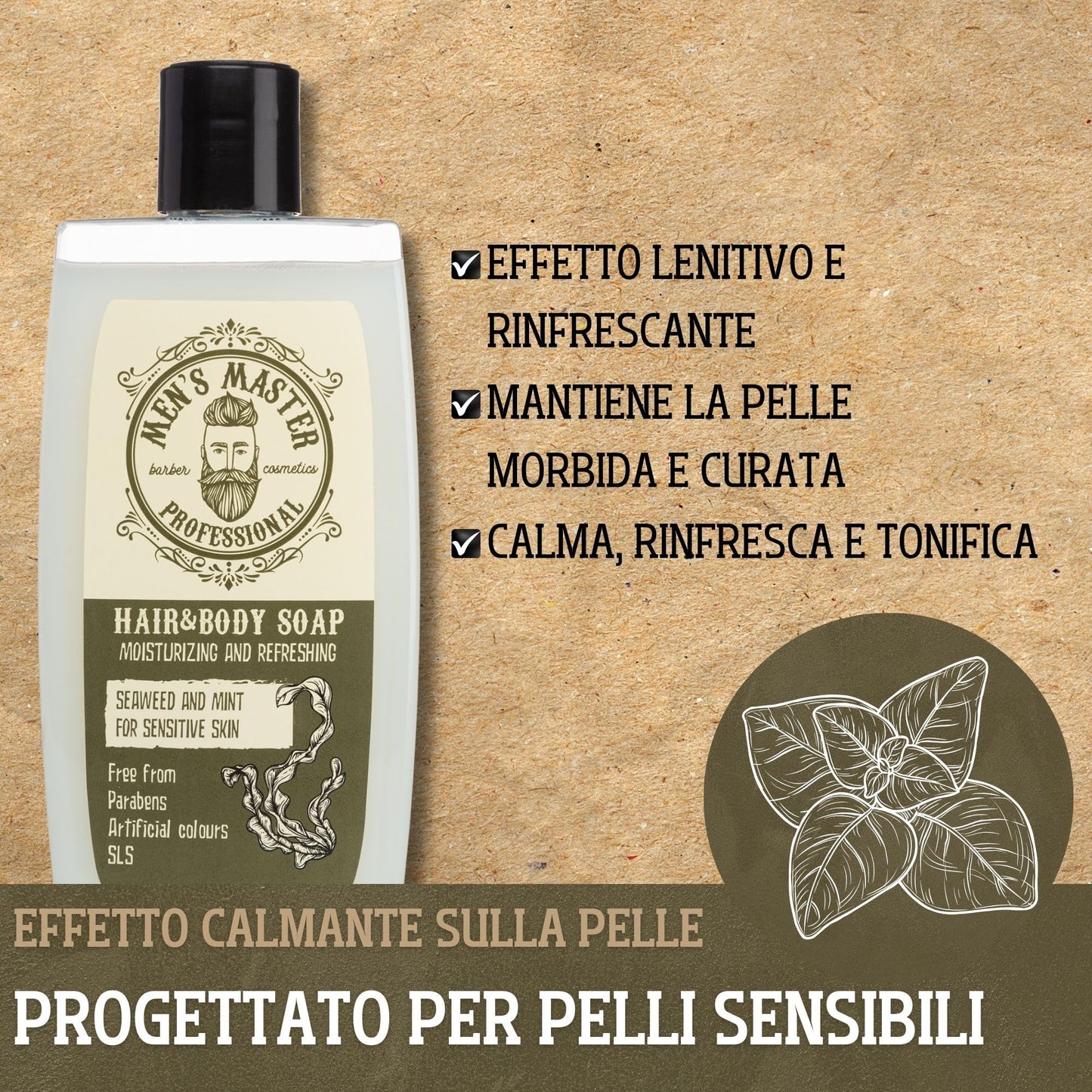 Men's Master Set Regalo Uomo 3 Unità | Every Day Set | Deodorante Antitraspirante | Crema Rigenerante Viso Antirughe | Shampoo Detox per Capelli Grassi, Antiforfora | Kit Barba Uomo | Senza Parabeni