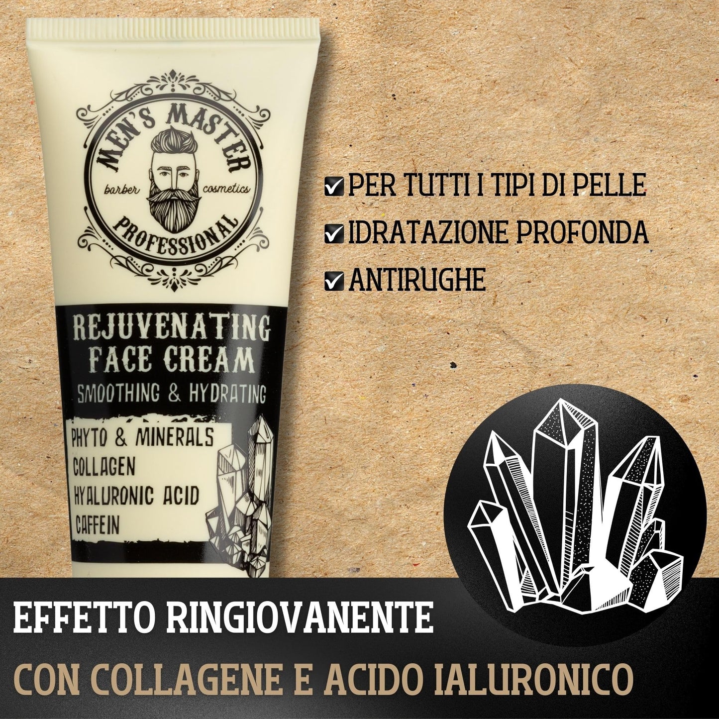 Men's Master Set Regalo Uomo 3 Unità | Every Day Set | Deodorante Antitraspirante | Crema Rigenerante Viso Antirughe | Shampoo Detox per Capelli Grassi, Antiforfora | Kit Barba Uomo | Senza Parabeni