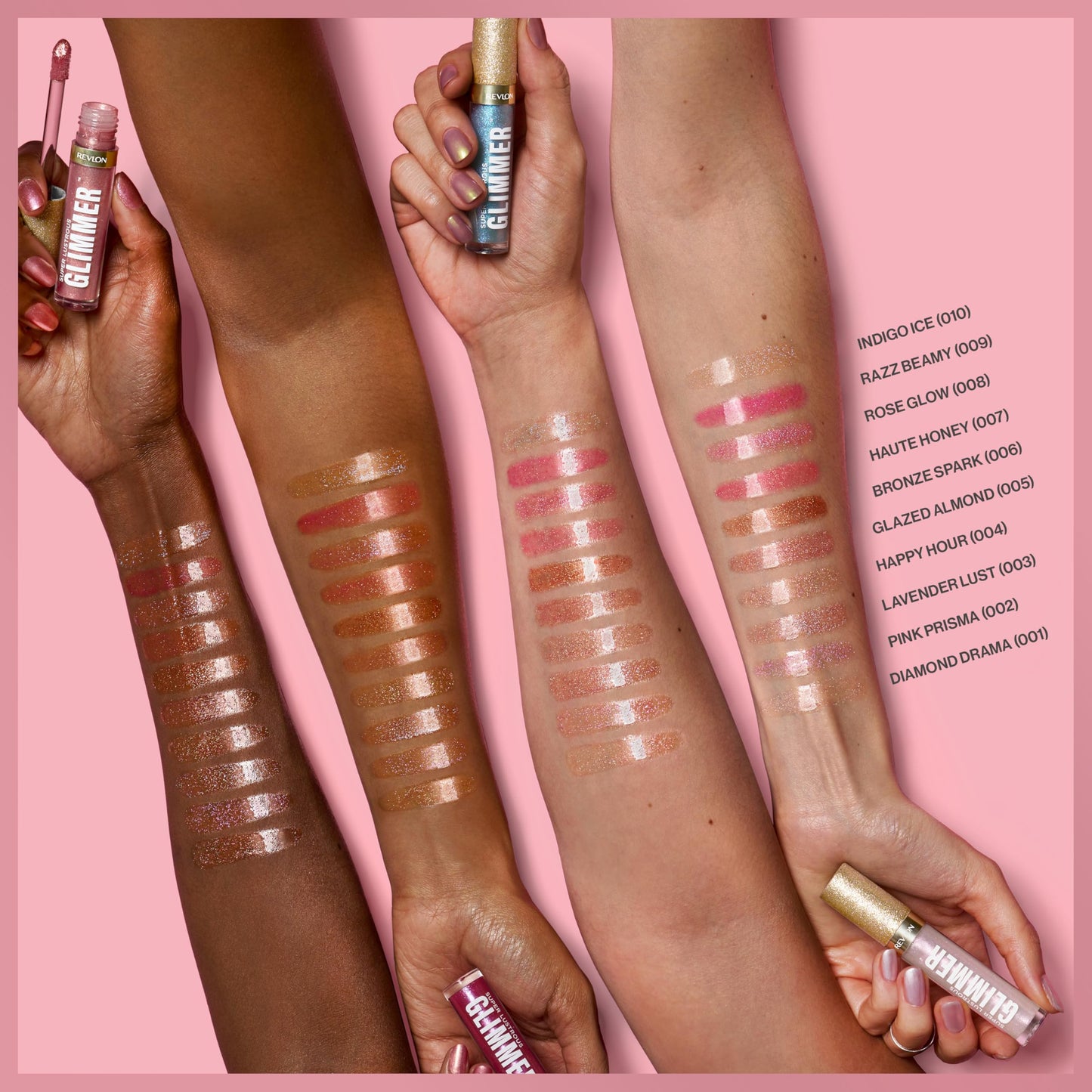 Revlon Super Lustrous Glimmer Gloss, Glitterato Idratante e Rimpolpante, Finish Ultra Lucido e Brillante, Formula a Base di Piante, 003 Lavender Lust, 3.8ml