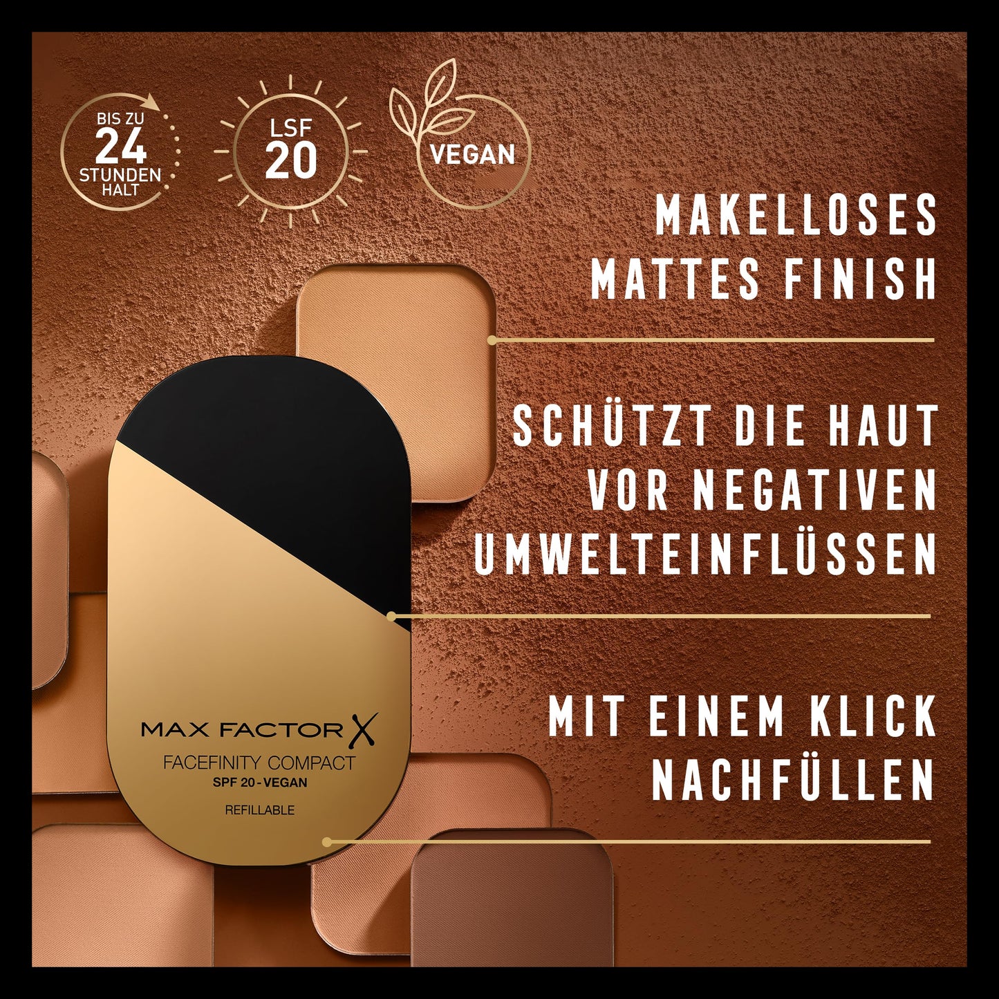 Max Factor Facefinity Compact Powder Foundation - 003 - NATURAL ROSE, 10 g