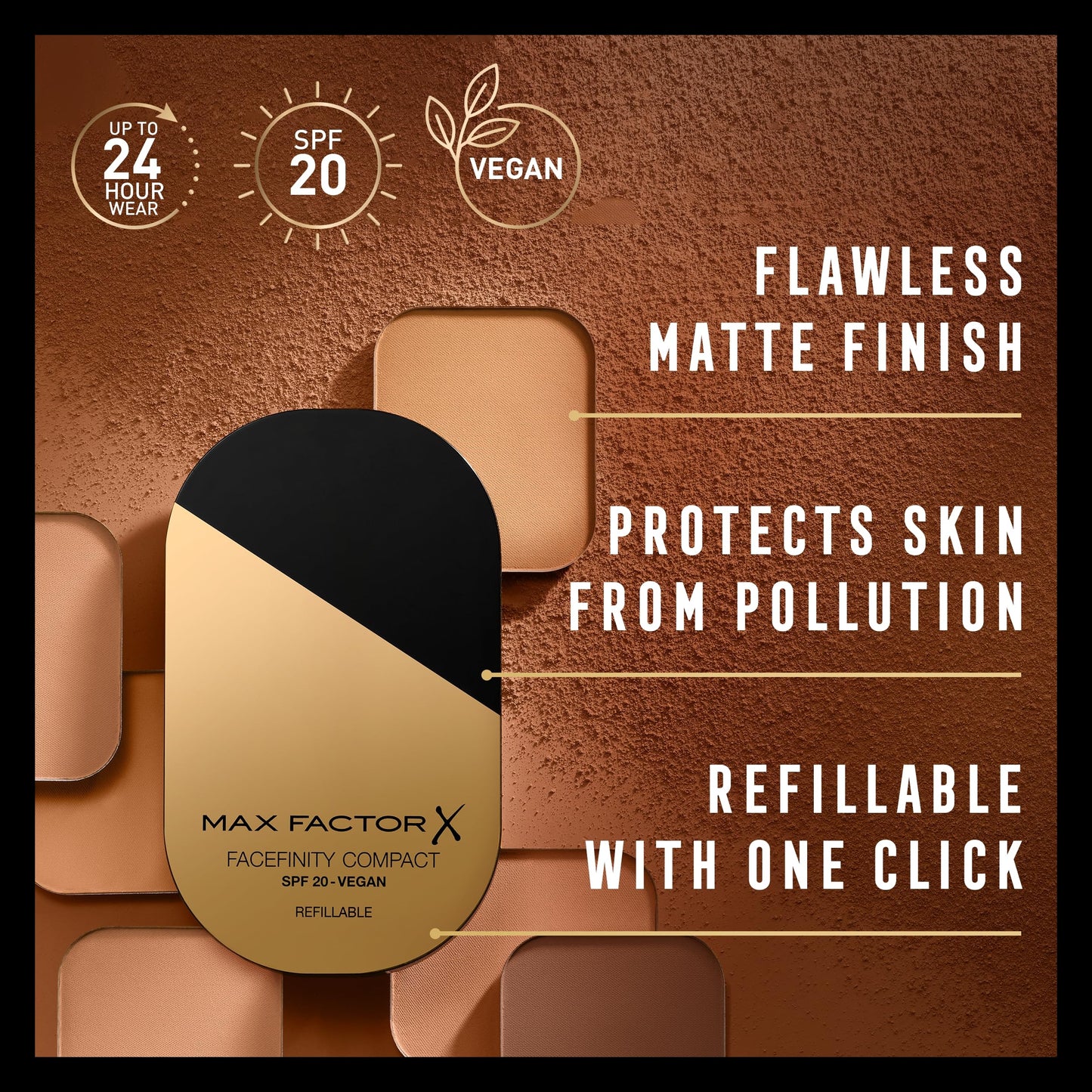 Max Factor Facefinity Compact Powder Foundation - 003 - NATURAL ROSE, 10 g
